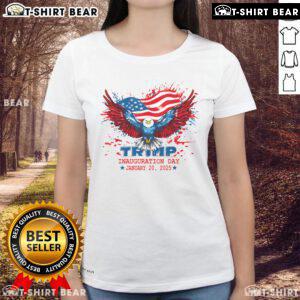 Alt Text: Donald Trump inauguration day tee, January 20th, featuring 47th President design for ladies.