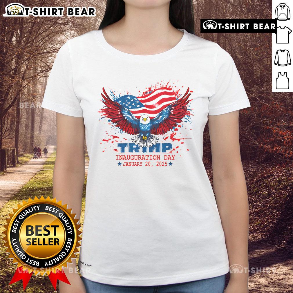 Alt Text: Donald Trump inauguration day tee, January 20th, featuring 47th President design for ladies.