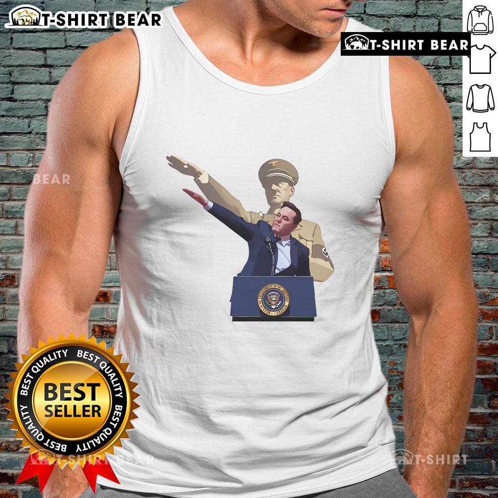 Hot Elon Musk wearing an uninspiring tank top, showcasing a casual style and bold personality in a striking pose.