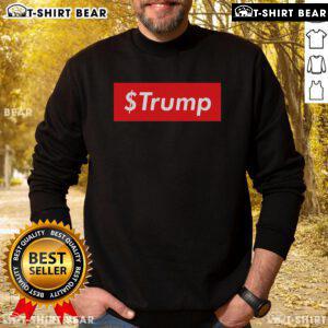 Hot Trump Coin meme sweatshirt featuring a bold cryptocurrency design, perfect for crypto enthusiasts and meme lovers.