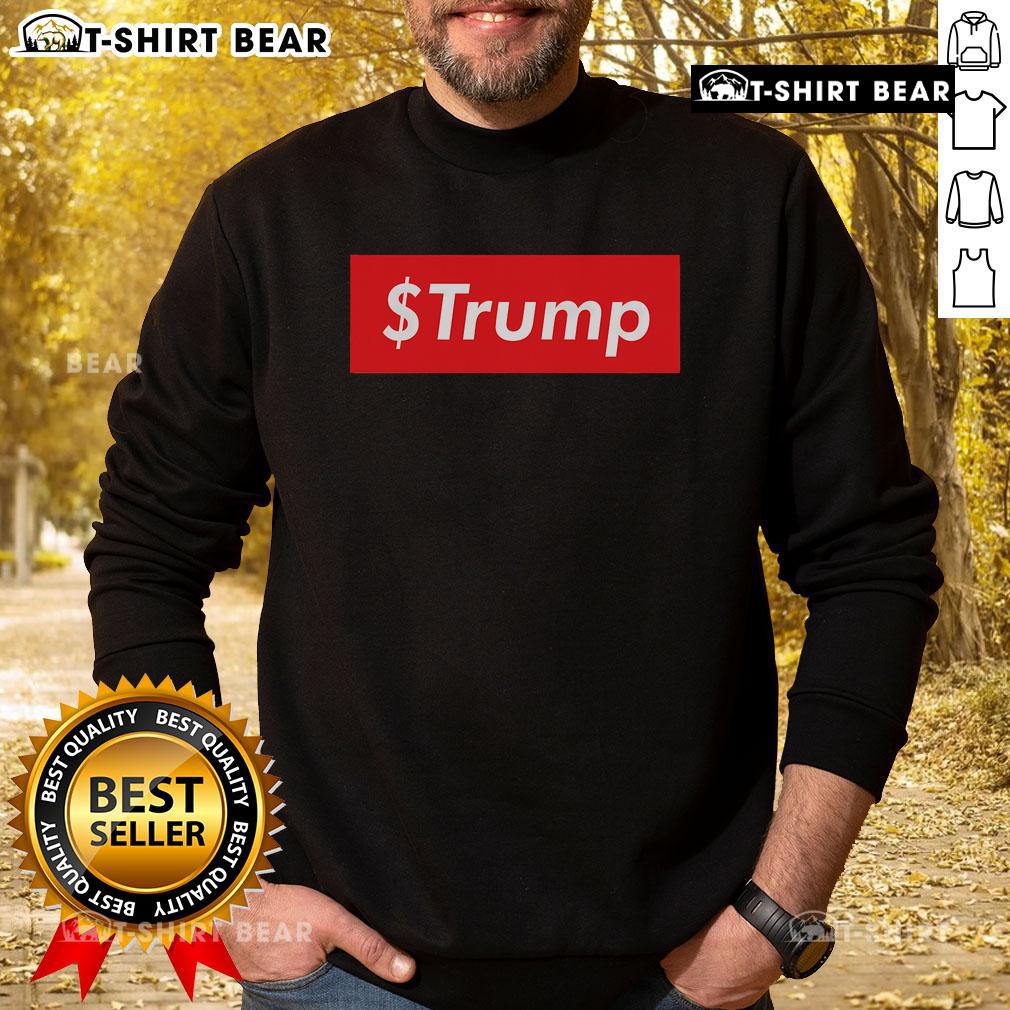 Hot Trump Coin meme sweatshirt featuring a bold cryptocurrency design, perfect for crypto enthusiasts and meme lovers.