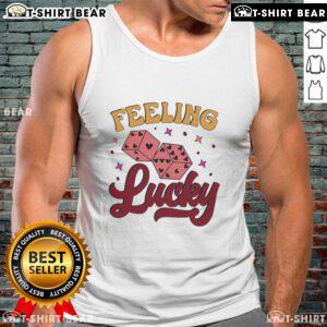 Nice Feeling Lucky Love Dice Valentine's Day Tank Top featuring playful dice design perfect for romantic celebrations.