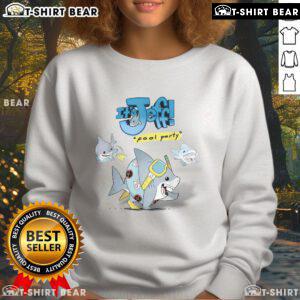 Funny sharks pool sweatshirt featuring 'Nice It's Jeff' with playful shark graphics for a fun summer vibe.