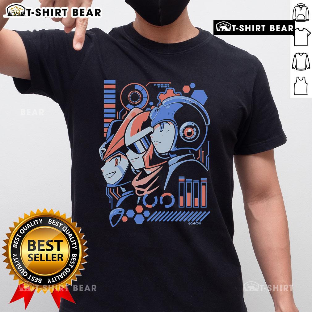 Nice Mega Man Loading T-Shirt featuring vibrant graphics of Mega Man in action, perfect for retro gaming fans.