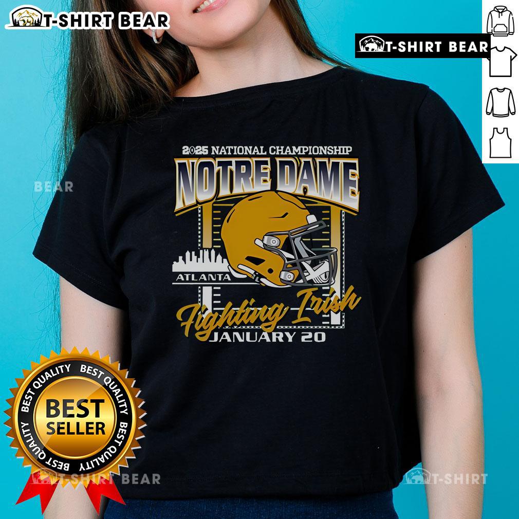 Alt Text: Stylish 2025 Nice Notre Dame women's tee, perfect for town outings, featuring vibrant design and comfortable fit.