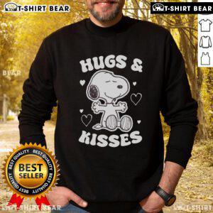 Cozy Nice Peanuts Snoopy Valentine's Day sweatshirt featuring cute hugs and kisses design for a festive look.