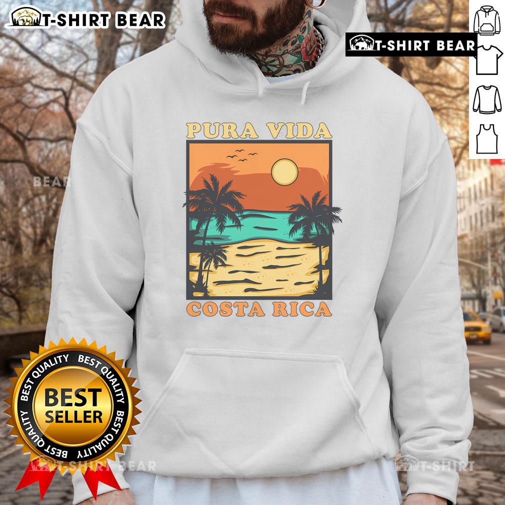 Cool Costa Rica travel hoodie featuring 'Pura Vida' design, perfect souvenir for Central America adventures.