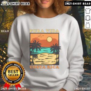 Colorful Costa Rica sweatshirt featuring 'Pura Vida' design, perfect souvenir for Central America travel enthusiasts.
