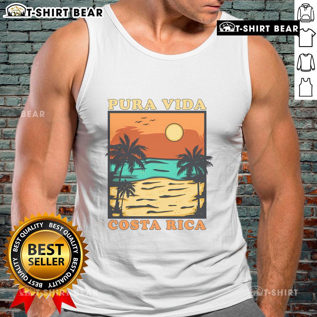 Stylish Costa Rica souvenir tank top featuring 'Pura Vida' design, perfect for Central America travel enthusiasts.
