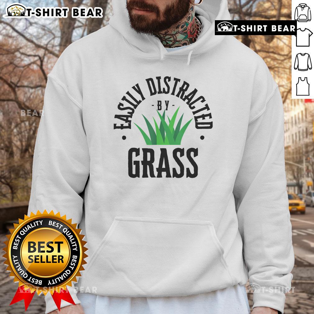 Official Easily Distracted By Grass Hoodie featuring a playful design perfect for nature lovers and casual wear.
