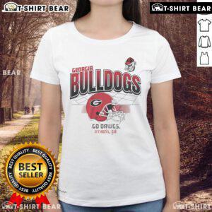 Georgia Bulldogs football Go Dawgs ladies tee featuring a helmet design, perfect for fans in Athens, GA.