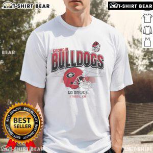 Official Georgia Bulldogs Football Go Dawgs T-Shirt featuring helmet design, perfect for fans in Athens, GA.