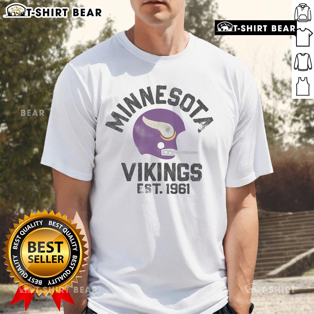 Official Minnesota Vikings Est 1961 T-Shirt featuring team colors and logo, perfect for fans and collectors.