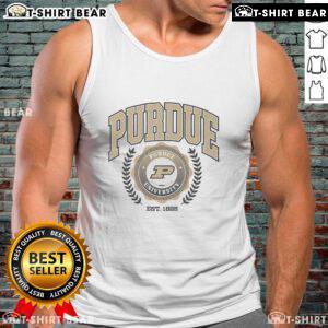 Alt Text: Official Purdue Boilermakers team crest tank top featuring bold logo, perfect for fans and casual wear.