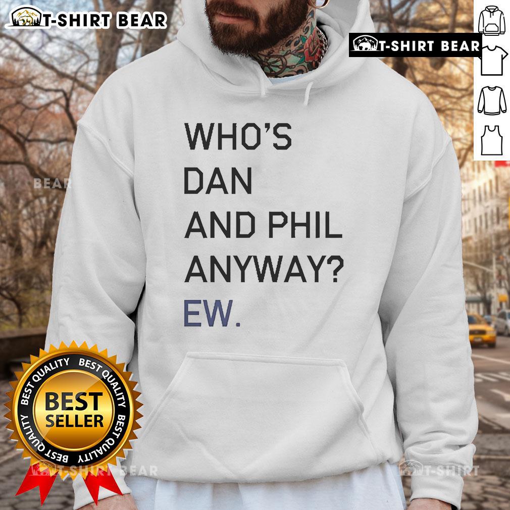 Alt Text: Official Dan and Phil hoodie featuring vibrant colors and unique design from 'Who's Dan and Phil Anyway' collection.