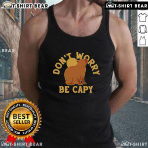 Alt Text: Premium Don't Worry Be Capy Tank Top featuring a stylish capybara graphic, perfect for casual summer wear.