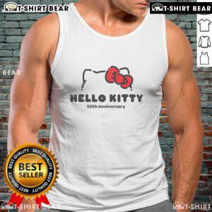 Pretty Hello Kitty 50th Anniversary tank top featuring a colorful design, perfect for fans celebrating the iconic character.