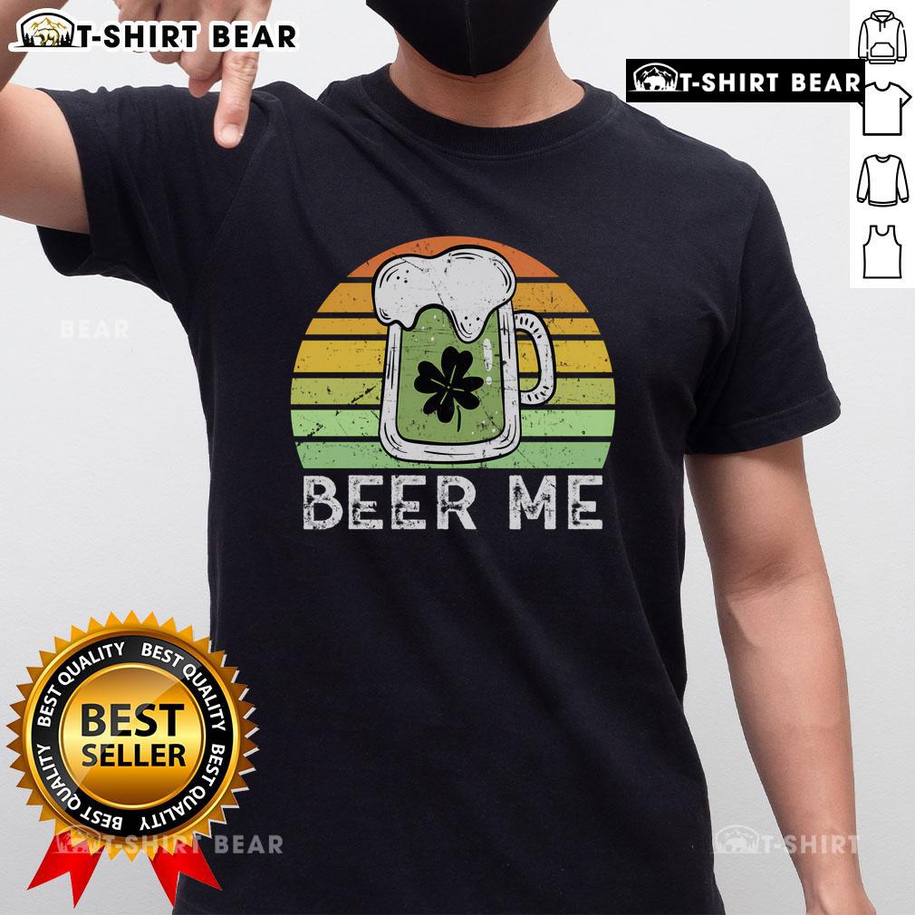 Alt Text: Vintage green Top Beer Me Saint Patrick's Day retro t-shirt design featuring a festive beer graphic.