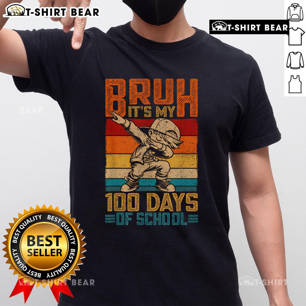 100 Days of School T-Shirt for boys featuring 'Top Bruh It's My 100th Day of School' design, perfect for celebrating milestones.