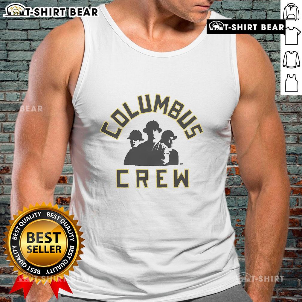 Columbus Crew Hardest Working Team tank top featuring bold graphics and vibrant colors, perfect for soccer fans.