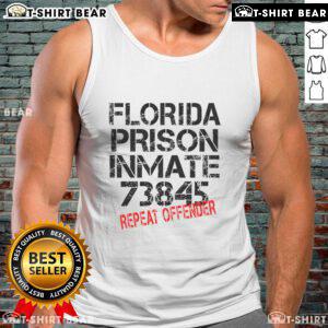 Alt Text: Top Florida prison inmate 73845 wearing a tank top, showcasing a repeat offender's lifestyle behind bars.