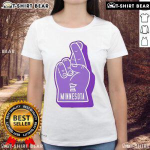 Top Foam Finger Minnesota 2024 Ladies Tee featuring vibrant colors and stylish design for passionate fans.