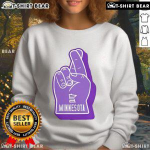 Top Foam Finger Minnesota 2024 Sweatshirt featuring bold graphics for fans, perfect for game day and showing team spirit.