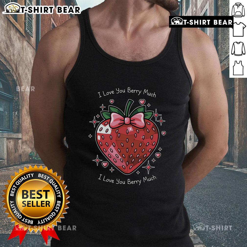 Top I Love You Berry Much Valentine's Day Strawberry Disco Heart Love Tank Top in vibrant colors, perfect for celebrations.