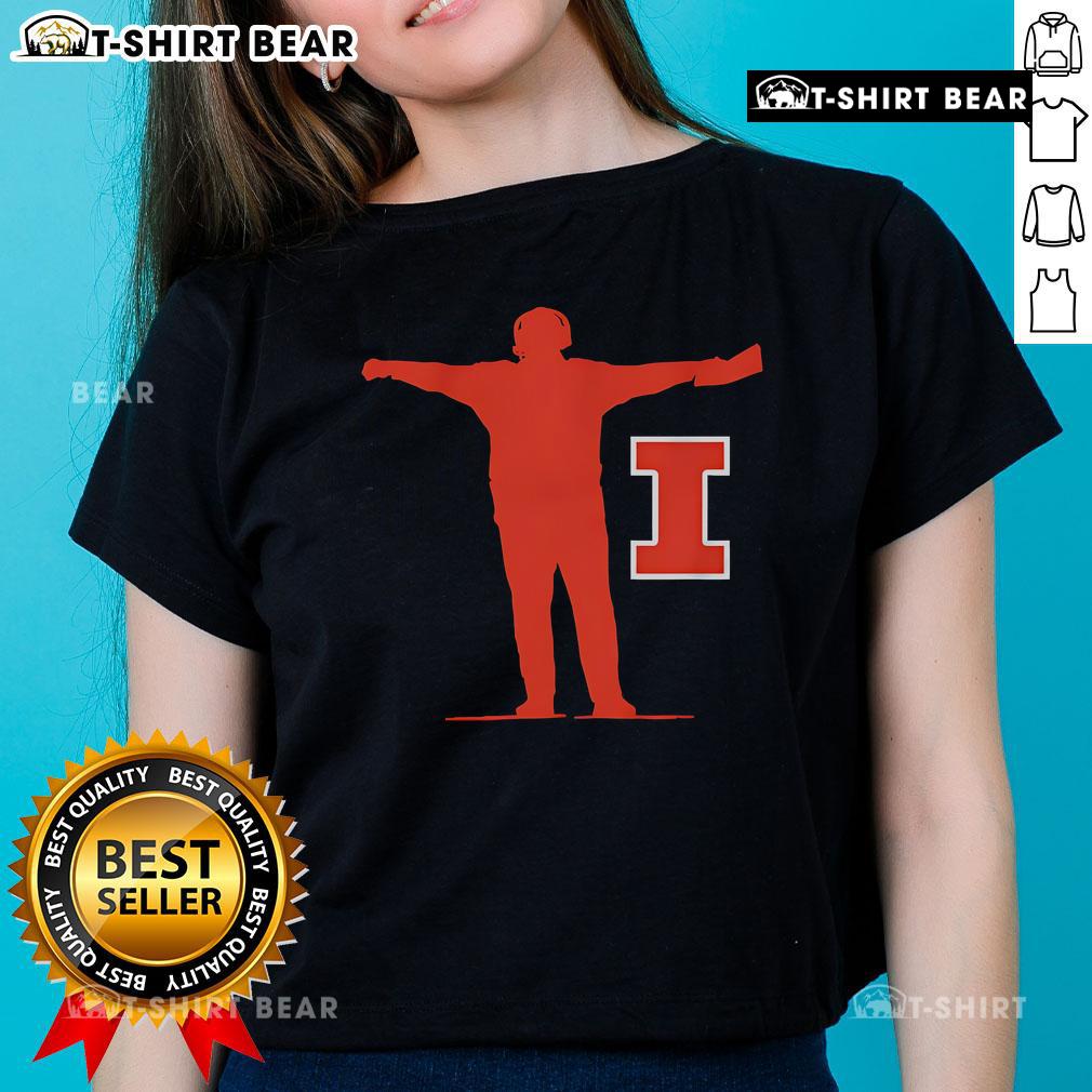 Top Illinois Football Coach Sign on a stylish ladies tee, perfect for fans supporting their favorite team.