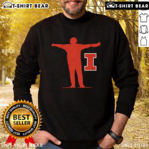 Top Illinois football coach sign sweatshirt featuring team colors and logo, perfect for fans and supporters.