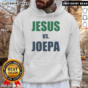 Top Jesus vs Joepa Hoodie featuring a vibrant design that showcases the playful rivalry between two iconic figures.
