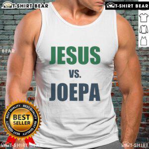 Top Jesus vs Joepa tank top featuring bold graphics and vibrant colors, perfect for summer wear and fan apparel.