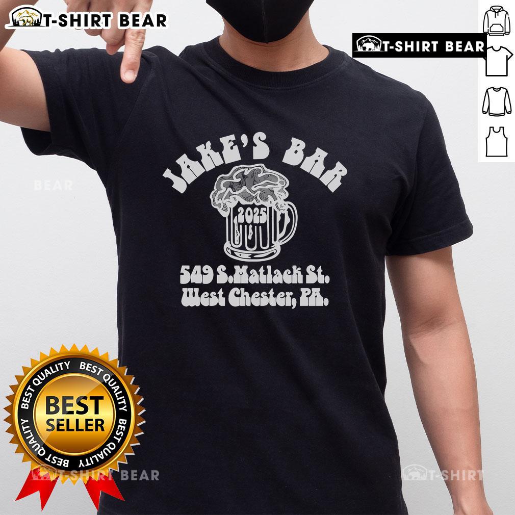 Top Joe Rogan Jake's Bar T-shirt featuring design from 549 S Matlack St, West Chester PA, perfect for fans.