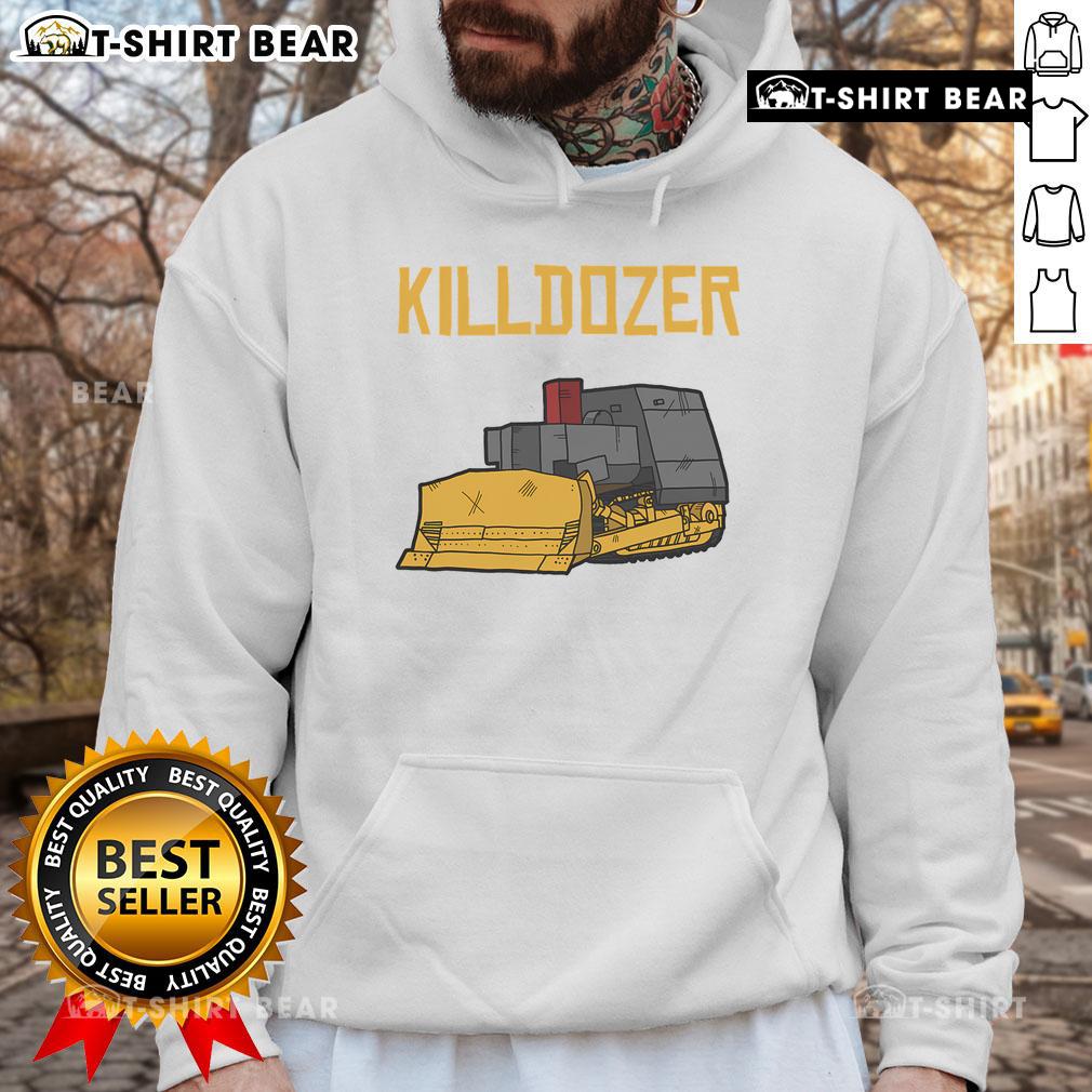 Top Killdozer modified tank bulldozer hoodie featuring a bold graphic design and durable fabric for enthusiasts.
