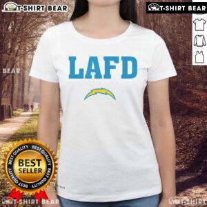 Top LA Strong LAFD Ladies Tee featuring bold design for female firefighters and supporters of the Los Angeles Fire Department.