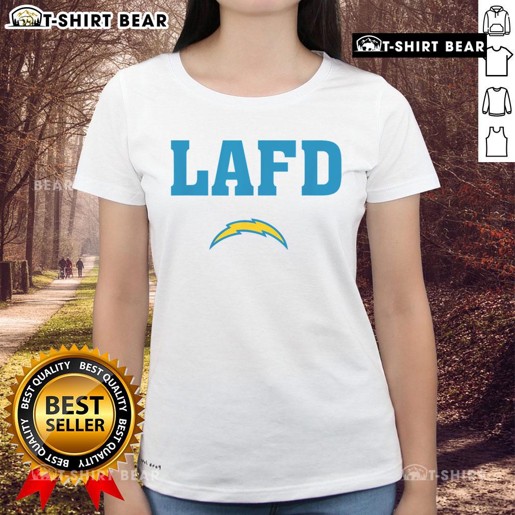 Top LA Strong LAFD Ladies Tee featuring bold design for female firefighters and supporters of the Los Angeles Fire Department.