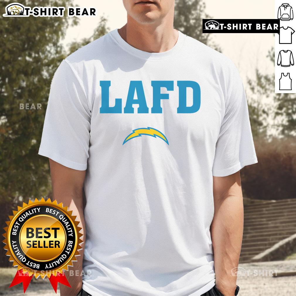Top LA Strong LAFD T-Shirt featuring bold graphics and vibrant colors, perfect for fire department supporters and enthusiasts.
