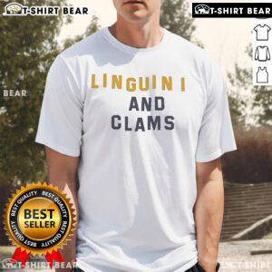 Top Linguini and Clams T-Shirt featuring a vibrant seafood graphic, perfect for pasta lovers and culinary enthusiasts.