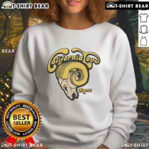 Cozy Top Los Angeles Rams California Love sweatshirt in team colors, perfect for fans supporting their favorite NFL team.