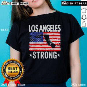 Top Los Angeles Strong Palisades Strong Flag ladies tee showcasing a stylish design for women in LA.