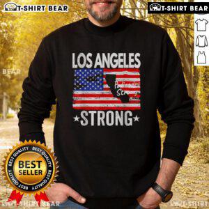 Top Los Angeles Strong Palisades sweatshirt featuring a bold flag design, perfect for showing local pride and style.