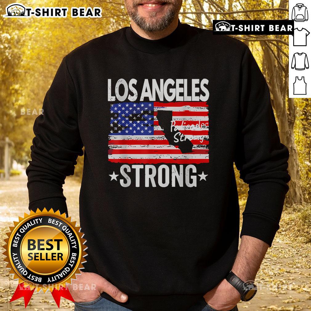 Top Los Angeles Strong Palisades sweatshirt featuring a bold flag design, perfect for showing local pride and style.