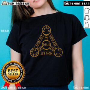 Top Medieval Heraldic Arms Shield design on a Trinity Ladies Tee, showcasing vibrant colors and intricate patterns.