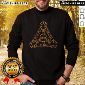 Top Medieval Heraldic Arms Shield of the Trinity sweatshirt showcasing intricate designs and vibrant colors.