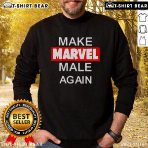 Top Nerdrotic Make Marvel Male Again sweatshirt featuring bold text design, perfect for comic book fans and nerd culture enthusiasts.