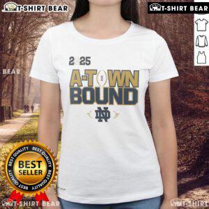 Top Notre Dame Fighting Irish National Championship Game ladies tee, featuring vibrant graphics and a stylish design.
