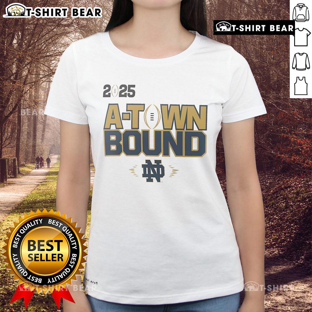 Top Notre Dame Fighting Irish National Championship Game ladies tee, featuring vibrant graphics and a stylish design.