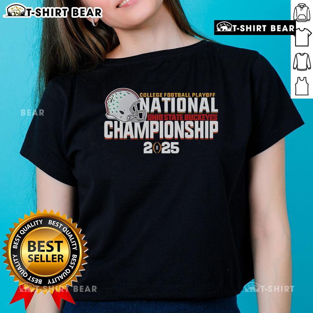 Top Ohio State Buckeyes CFP National Championship 2025 ladies tee with vibrant team colors and logo design.
