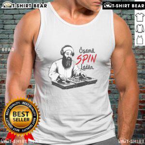 Top Osama Spin Laden tank top featuring a bold graphic design and vibrant colors, perfect for casual summer wear.