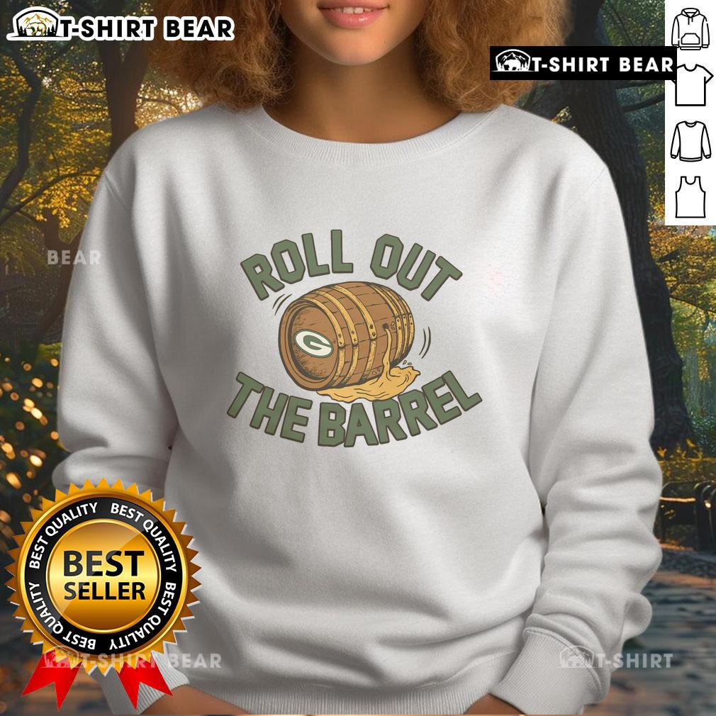 Top Packers Roll Out The Barrel sweatshirt featuring vibrant colors and a playful design for fans and casual wear.